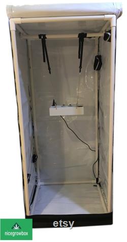 1000W LED Reflective Hydroponics Grow Box Tent Room 30 x30 x70 White KIT