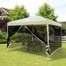 10 X 10 Easy Pop Up Party Tent Canopy Shade Tent With Mesh Sidewalls Beige