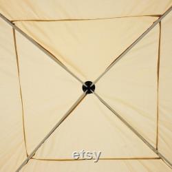 10 x 10 Easy Pop Up Party Tent Canopy Shade Tent with Mesh Sidewalls Beige