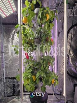 12 Plant Hydroponic Tower Self-Watering Hydroponic Tower System Kit Outdoor and Indoor