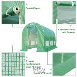 12' x 7' x 7' portable greenhouse large walk-in green garden hot house