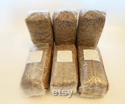 12x Hydrated, Sealed and Sterilized Rye Grain Bag (2lbs)