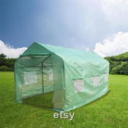 15 x7 x7 Outdoor Heavy Duty Walk in Greenhouse Plant Gardening Spiked Greenhouse Tent Green house with Observation Windows