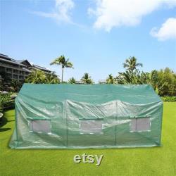 15 x7 x7 Outdoor Heavy Duty Walk in Greenhouse Plant Gardening Spiked Greenhouse Tent Green house with Observation Windows