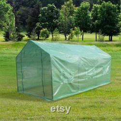 15 x7 x7 Outdoor Heavy Duty Walk in Greenhouse Plant Gardening Spiked Greenhouse Tent Green house with Observation Windows