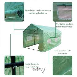 15 x7 x7 Outdoor Heavy Duty Walk in Greenhouse Plant Gardening Spiked Greenhouse Tent Green house with Observation Windows