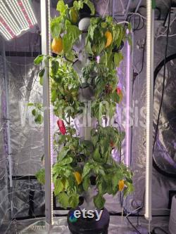 16 Plant Hydroponic Tower Self-Watering Hydroponic Tower System Kit Outdoor and Indoor