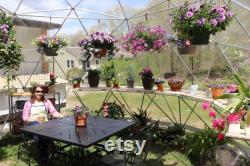 16 ft Diameter Geodesic Dome Greenhouse Kit with Clear Vinyl Cover