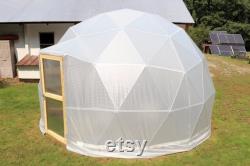 16 ft Diameter Geodesic Dome Greenhouse Kit with Translucent Vinyl Cover
