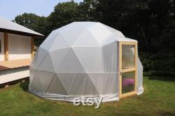 16 ft Diameter Geodesic Dome Greenhouse Kit with Translucent Vinyl Cover