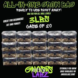 20 Pack of All in One Mushroom Grow Kit Bags (3lbs) with Injection Port and Filter Patch