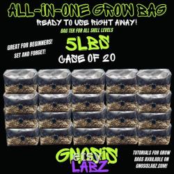 20 Pack of All in One Mushroom Grow Kit Bags (5lbs) with Injection Port and Filter Patch