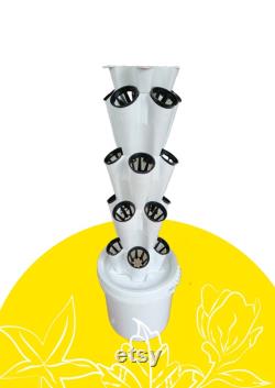 20-Planter Vertical Hydroponic and Aeroponic Tower System with Seeds and Coco Disc Perfect for Home Farming and gardening