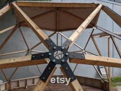2V Geodesic Dome Hub Brackets DIY Kit Metal Connectors to make Igloo, Greenhouse, Glamping Tent