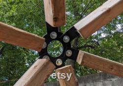 2V Geodesic Dome Hub Brackets DIY Kit Metal Connectors to make Igloo, Greenhouse, Glamping Tent