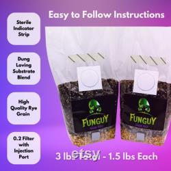 2 All-in-One Mushroom Growing Kit Bag Grow Substrate and Rye Grain Like Magic