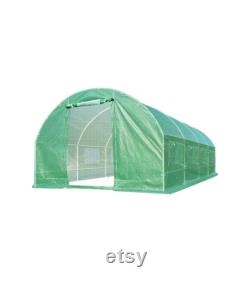 2 Mesh Doors 20 Stakes Heavy Duty 20 x 10 x 6.6 ft Portable Greenhouse Large Walk-in Green Garden Hot House 2 Doors Flow-Through Ventilati