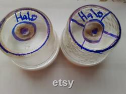2 pack of halo brand prints on glass jars and a 5 pack of halo brand syringes