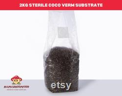 2kg Mushroom Bulk Substrate Coco Coir Vermiculite ( gypsum) in Grow Bag sterilised with filter mushroom cultivation