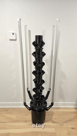 32 Plant Hydroponic Tower Outdoor and Indoor 5.5FT Black