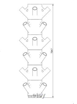 3D Printed Vertical hydroponics tower ADD ON layers (6 pieces) 725MM height