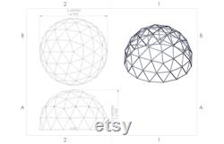 3V geodesic dome with cover 5 meter 16ft. Glamping tent patio igloo bubble