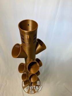 3 17 cup Hydroponic vegetable and herb garden growing tower. Copper Color fits a 5gallon bucket. Just add seeds and water