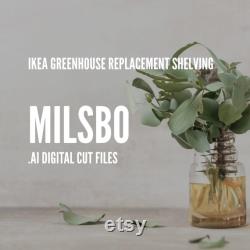 3 Digital Cut Files IKEA MILSBO Greenhouse Cabinet Shelf Templates