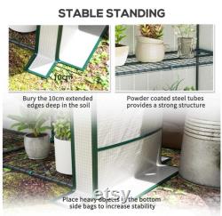 3 Tier Portable Greenhouse with PE Cover, Mini Indoor Outdoor Plant Stand, Roll-Up Door, Steel Frame, Small Garden Grow House 152x144x48 cm
