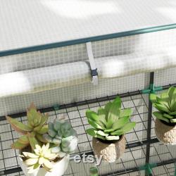 3 Tier Portable Greenhouse with PE Cover, Mini Indoor Outdoor Plant Stand, Roll-Up Door, Steel Frame, Small Garden Grow House 152x144x48 cm