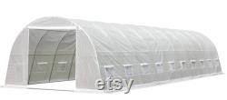 40' 12' 7.5' Greenhouse, Large Walk-in Greenhouse, Portable Greenhouse with 2 Roll-up Zippered Doorsand20 Screen Windows, White