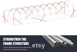 40' 12' 7.5' Greenhouse, Large Walk-in Greenhouse, Portable Greenhouse with 2 Roll-up Zippered Doorsand20 Screen Windows, White