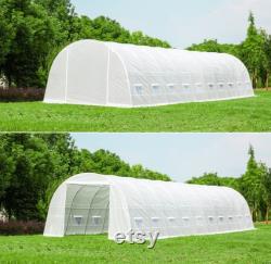 40' 12' 7.5' Greenhouse, Large Walk-in Greenhouse, Portable Greenhouse with 2 Roll-up Zippered Doorsand20 Screen Windows, White