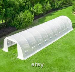 40' 12' 7.5' Greenhouse, Large Walk-in Greenhouse, Portable Greenhouse with 2 Roll-up Zippered Doorsand20 Screen Windows, White