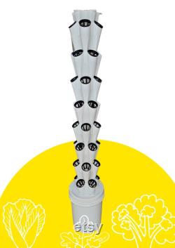 40-Planter Vertical Hydroponic and Aeroponic Tower System with Seeds and Coco Disc Perfect for Home Farming and gardening