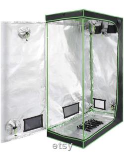 48 x24 x71 Mylar Hydroponic Grow Tent with Observation Window and Removable Floor Tray for Plant Growing 4x2 ft