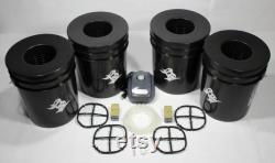 4 Bucket 5 Gallon Deep Water Culture (DWC) Hydroponic System Kit Grow Bucket