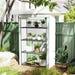 4 Tier Lean-to Mini Greenhouse With Roll-up Door, Pe Cover, Reinforced Shelves, Portable Garden Shelter For Plants 110x50x171cm