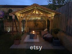 4m x 4m Premium Wooden Gazebo with roof Hot Tub Shelter, Timber Gazebo Outdoor Garden Roof Canopy Covered Wooden Pergola- Felt Shingles