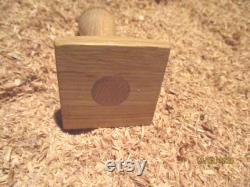 55mm square garden tamper made from salvaged oak wood