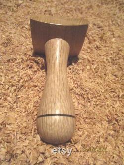 55mm square garden tamper made from salvaged oak wood