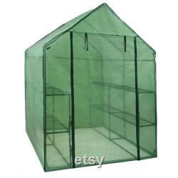 57 x 57 x 77 3-Tier 8 Shelves Portable Mini Walk-In Greenhouse, Plants Flowers Growing Green House, Portable Mini ,Walk-In Greenhouse