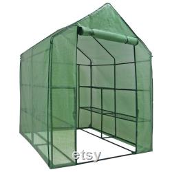 57 x 57 x 77 3-Tier 8 Shelves Portable Mini Walk-In Greenhouse, Plants Flowers Growing Green House, Portable Mini ,Walk-In Greenhouse