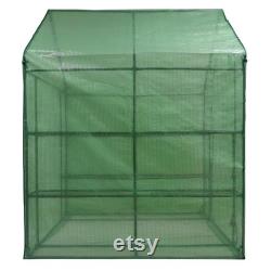 57 x 57 x 77 3-Tier 8 Shelves Portable Mini Walk-In Greenhouse, Plants Flowers Growing Green House, Portable Mini ,Walk-In Greenhouse