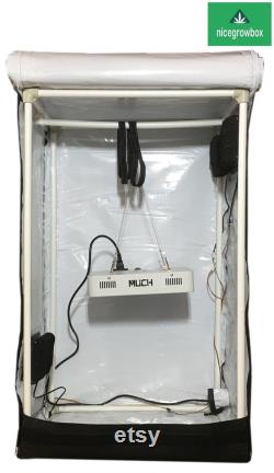 600W Led Grow Lights Reflective Hydroponics GrowBox Tent Kit 24 x16 x48 White