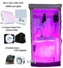 600W Led Reflective Hydroponics Nice Grow Box Tent 16x16x48 Full set