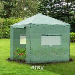 6'x8'x8' Portable Pop-up Walk-in Greenhouse with Roll-up Door 2 Windows Plant Gardening Green House Canopy for Growing Flowers Vegetables