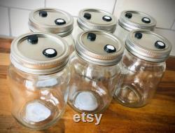 6x500ml Liquid Culture Grain Jar AirPort Lids, for Making Strile Culture in Home Mycology