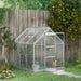 6x6ft Large Walk-in Polycarbonate Greenhouse For Garden With Sliding Door, Adjustable Window, Uv Panels, Rain Gutter And Aluminium Frame