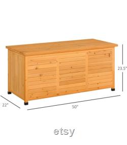 75 Gallon Wooden Deck Box, Outdoor Storage Container with Aerating Gap and Weather-Fighting Finish, Yellow
